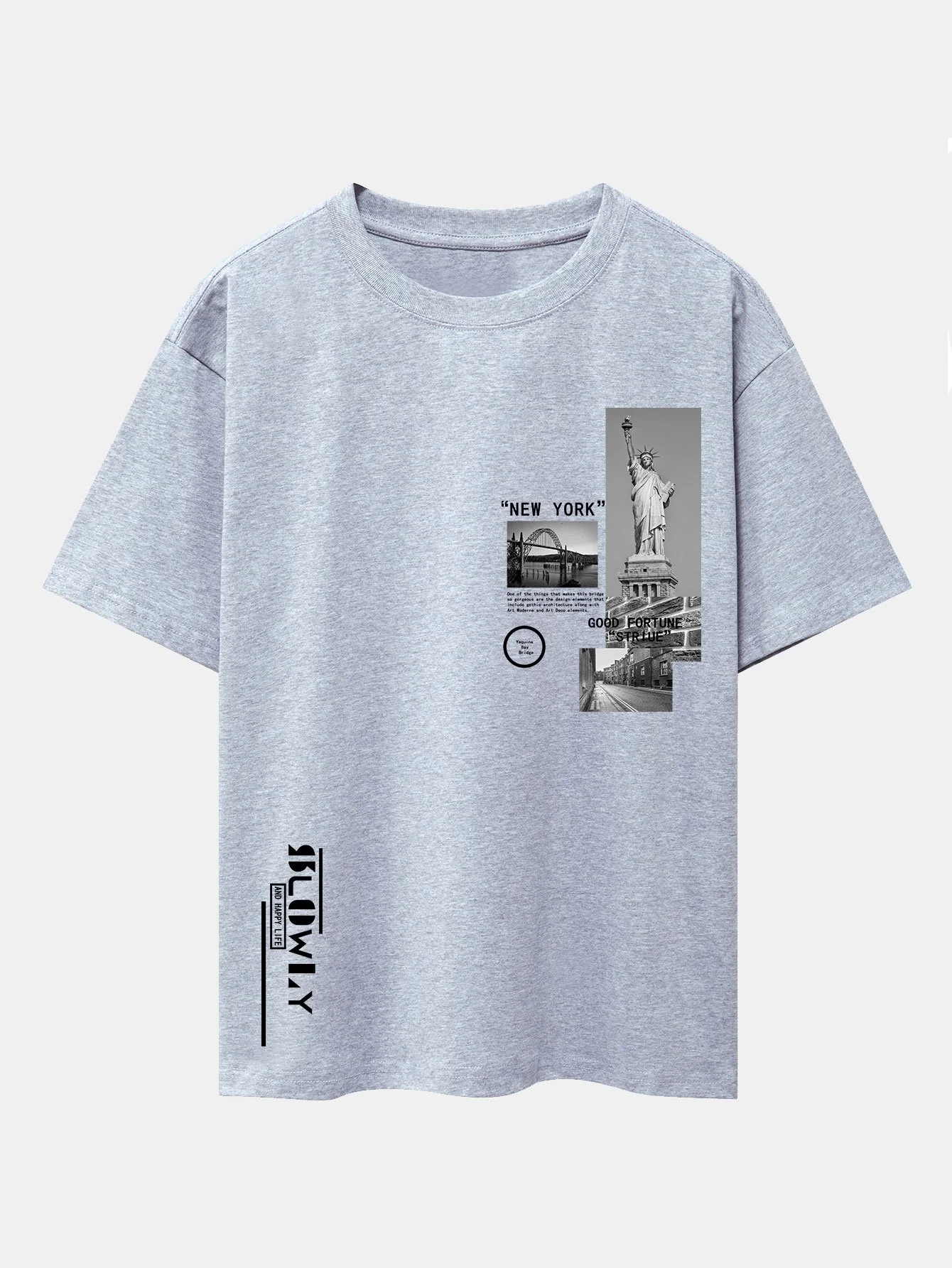 New York Architektur Druck Drop Shoulder Oversize T-Shirt - Image 8