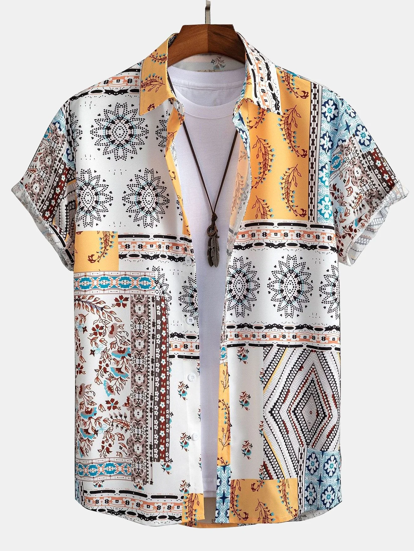 Schal-Print Button-Up-Hemd & Badehose - Image 3