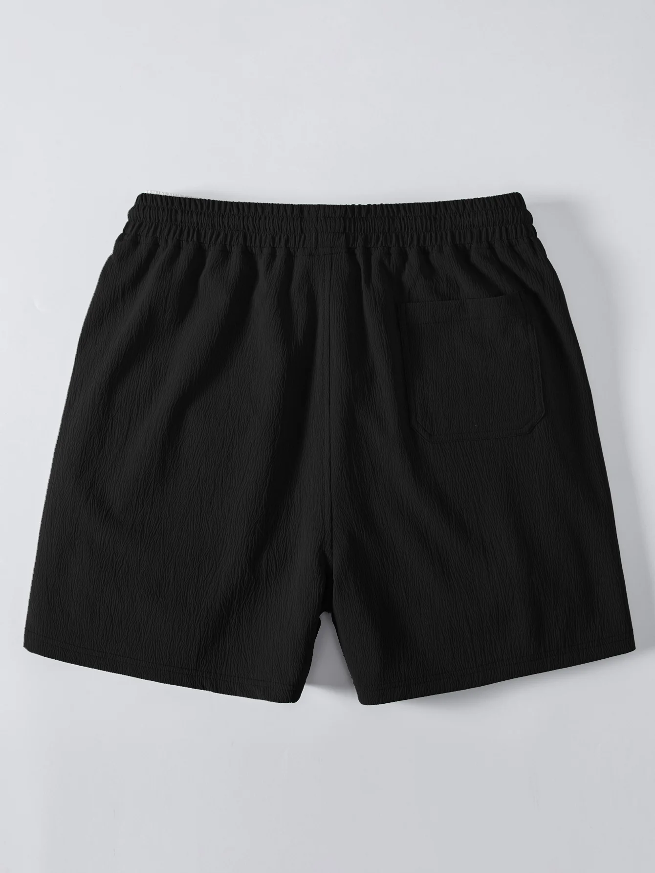 Striped Crochet V Neck Polo & Crinkle Textured Drawstring 5" Shorts - Image 18